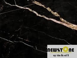 Đá Marble Cẩm Thạch Laurent Black and Gold