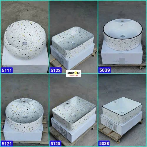 TERRAZZO CHẬU RỬA MẶT NGUYÊN KHỐI (TRÒN, VUÔNG, TAM GIÁC,...)·