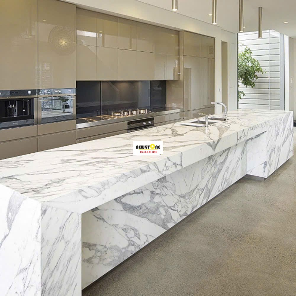 Đá Marble Trắng Vân Mây