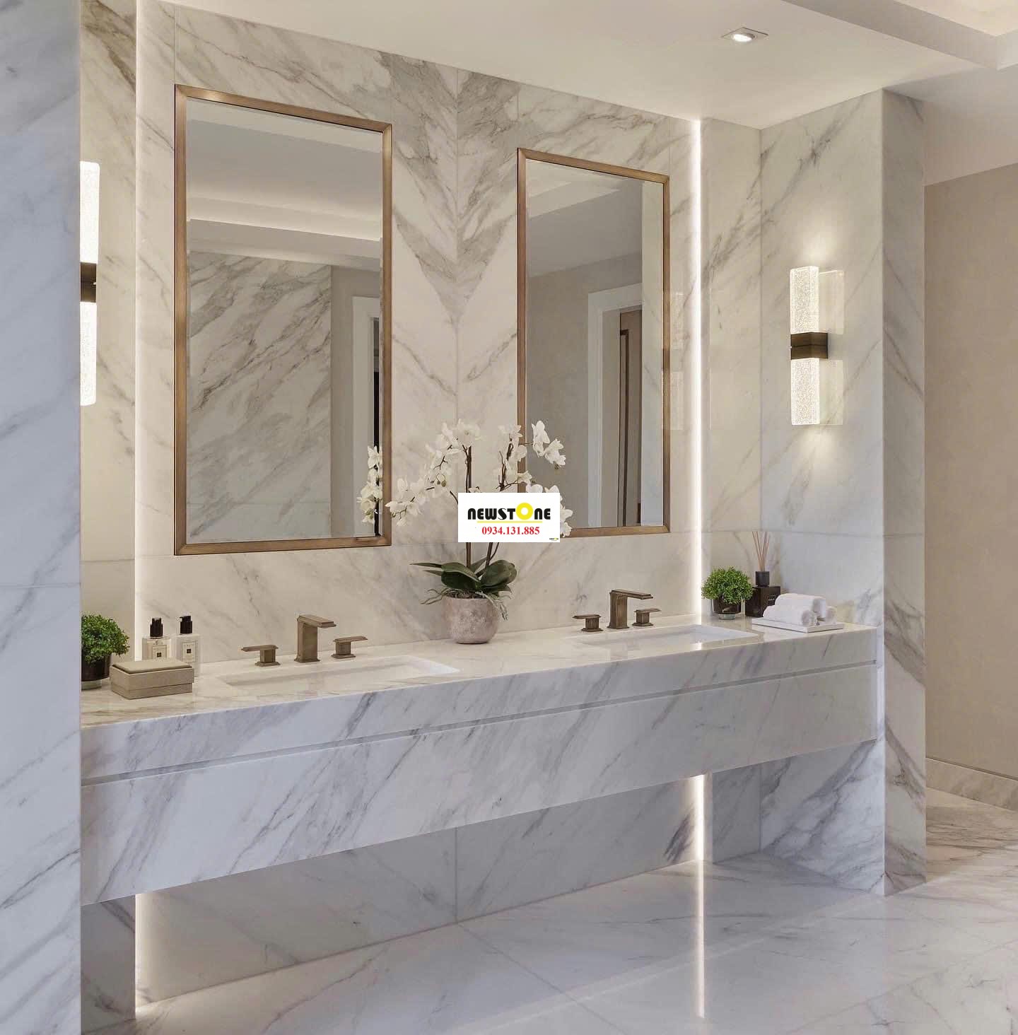 Đá Marble Trắng Vân Mây