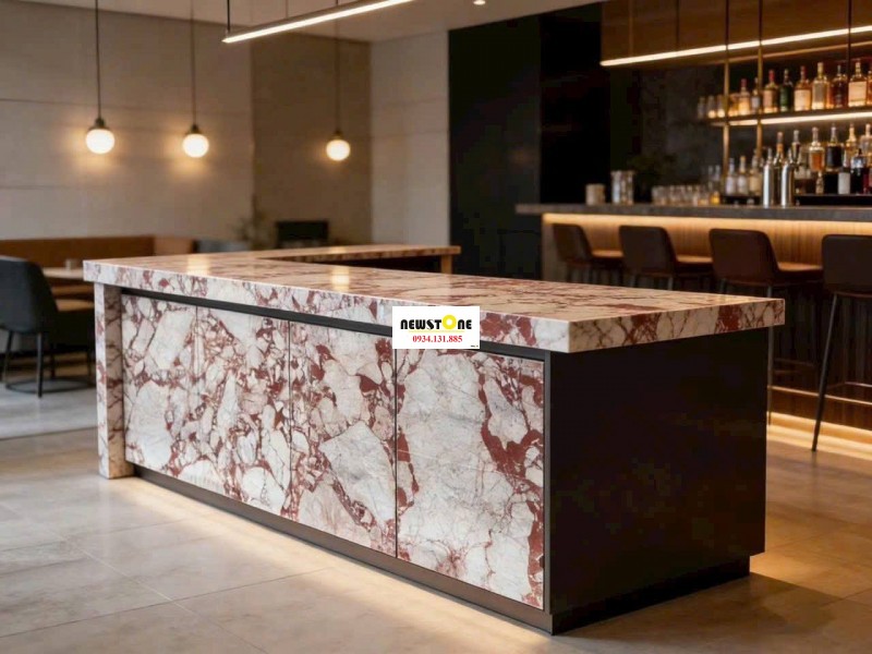 Đá Marble Calacatta Bordeaux