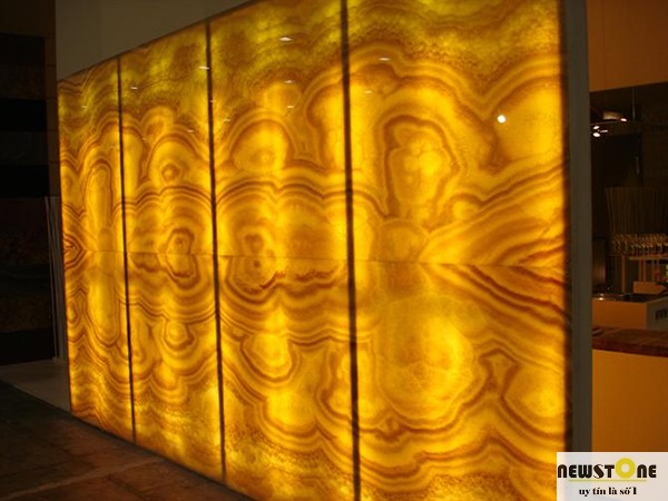 Đá tự nhiên Orange Onyx xuyên sáng