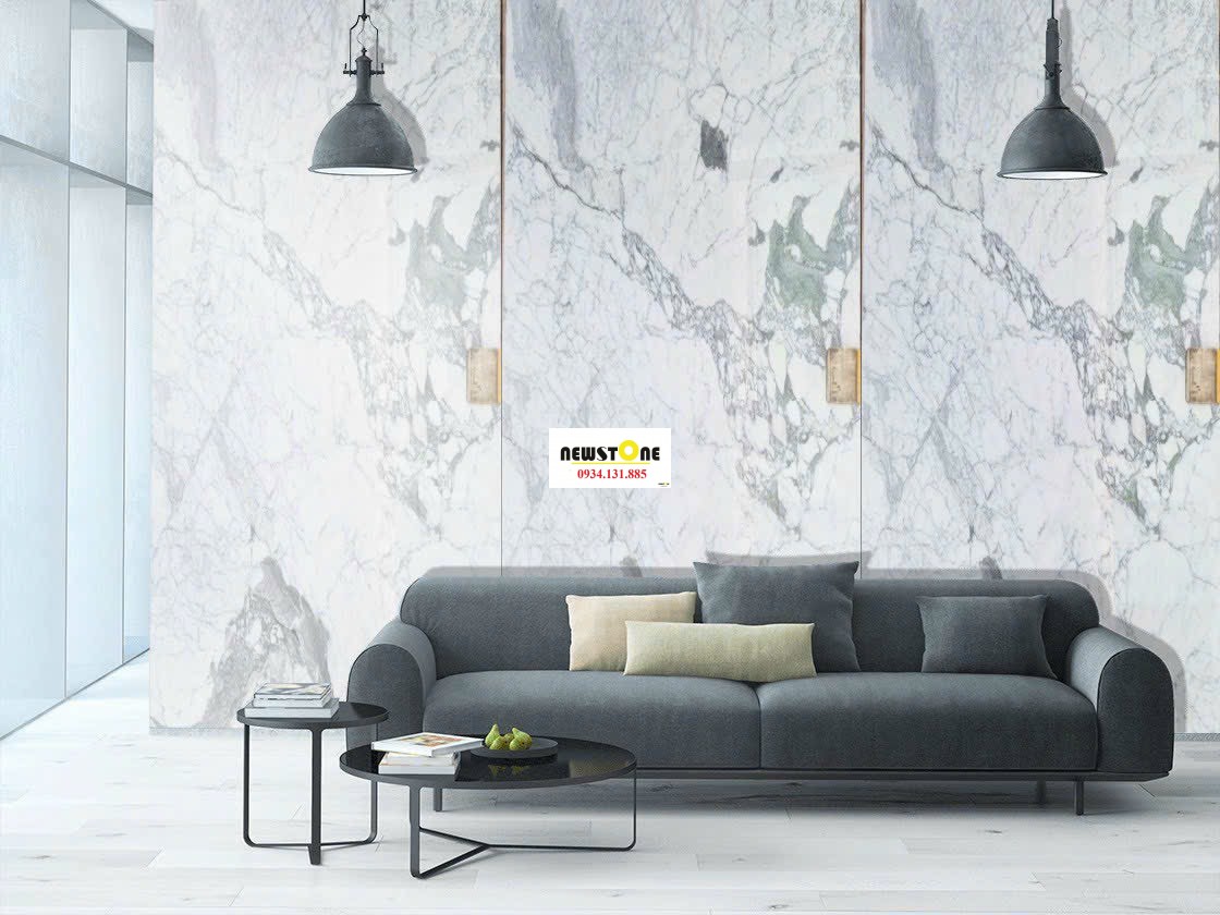 Tranh Đá Đối Xứng Trắng Carrara