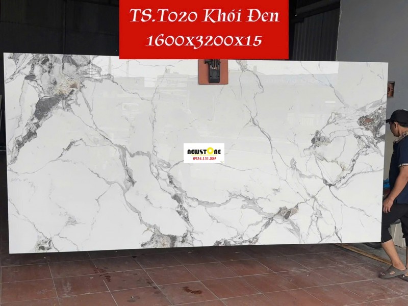 Đá Nhân Tạo Trắng Khói Đen